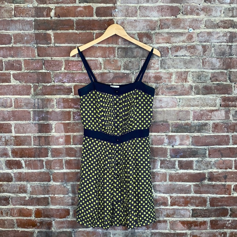 MILLY new york silk lemon print pleated dress